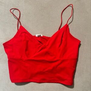 Garage Bright Red V-Neck Top